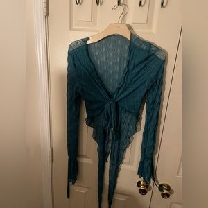 SHEIN flowy blue top